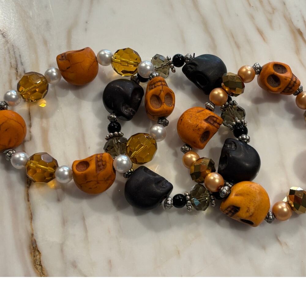 Halloween Bracelets (3)  2-Orange;  1- Black